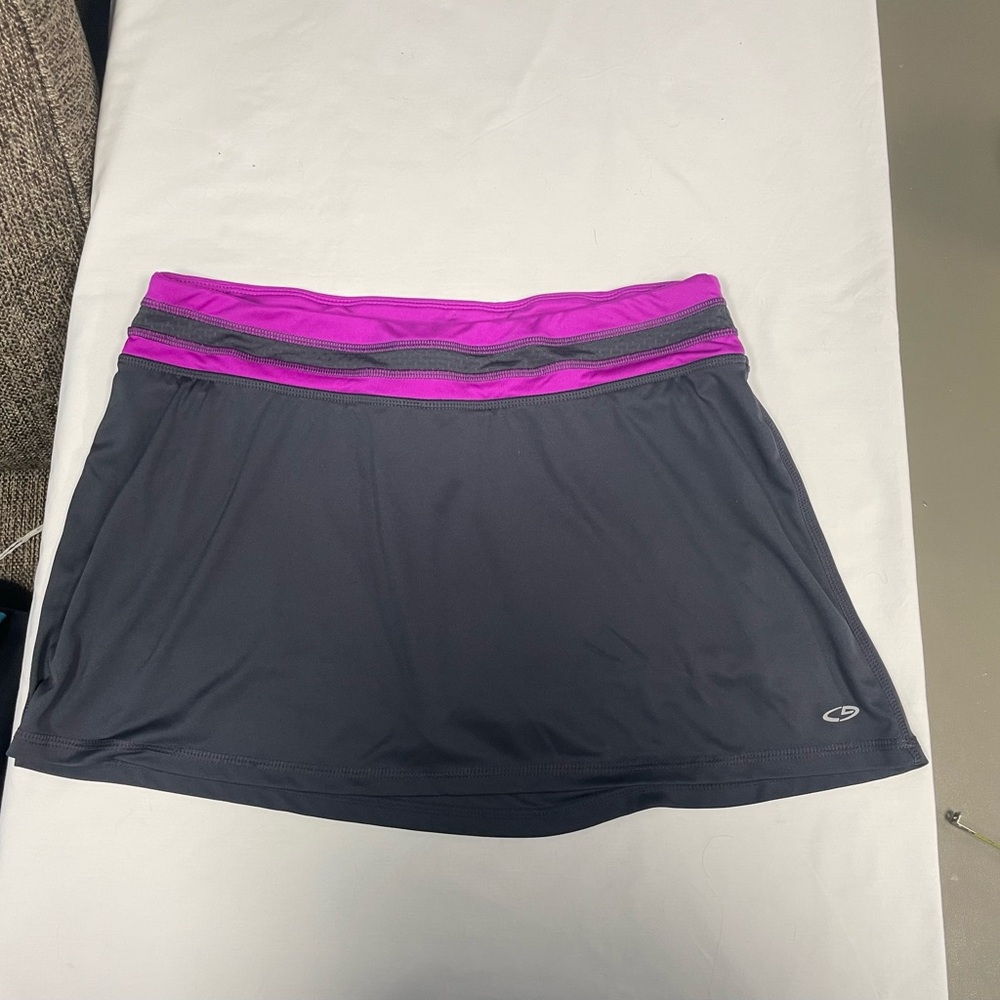 Champion Duodry Dark Grey and Purple Athletic Skort Large
